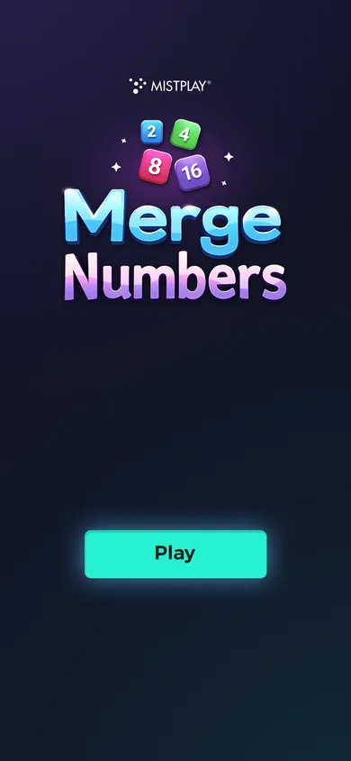 Merge Numbers title screen — number puzzle game built by Vojoy for Mistplay